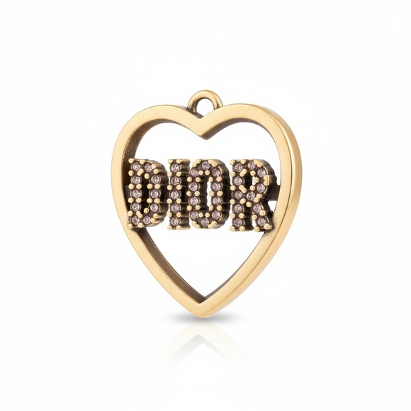 DIOR Gold Heart Pendant for Necklace Jewelry - Picture 6 of 10